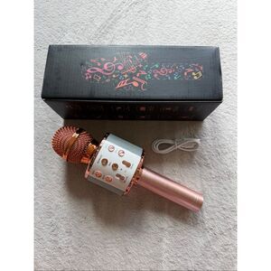 Ovellic Rose Gold Karaoke Microphone For Kids